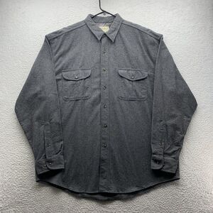 Eddie Bauer Chamois Button Up Shirt Mens XL Gray Flannel Heavy Hiking‎ Outdoor